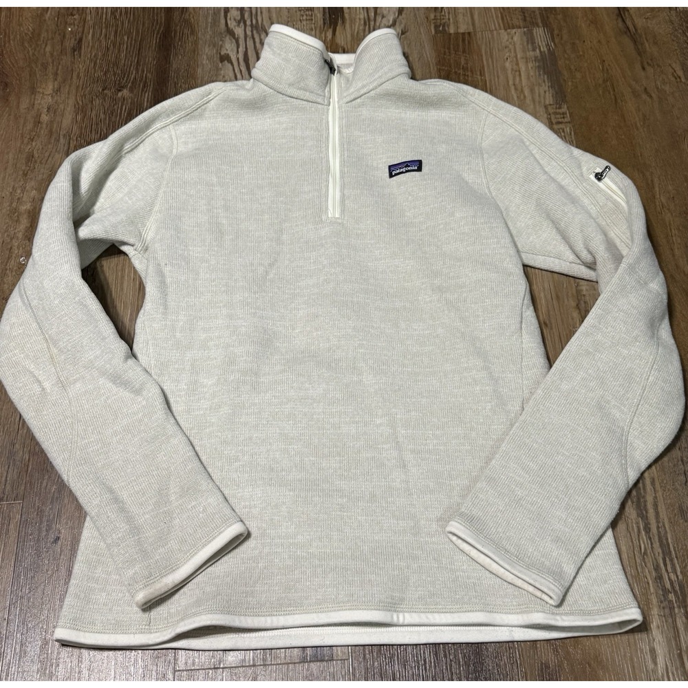 Patagonia Women's Better Sweater 1/4 Zip Fleece Pullover Outdoor Casual Oyster M
